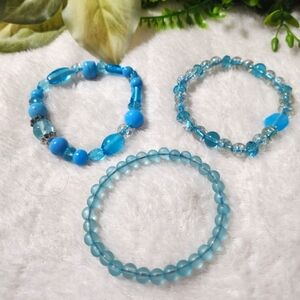 Handmade blue beaded bracelets
